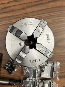 5 4-JAW SELF-CENTERING LATHE CHUCKS with extra jaws, #0504-SF Free Ship USA
