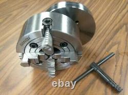 6 4-JAW LATHE CHUCK w independent jaws w D1-4, D4 adapter semi-finish #0604F0