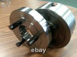 6 4-JAW LATHE CHUCK w independent jaws w D1-4, D4 adapter semi-finish #0604F0