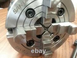 6 4-JAW LATHE CHUCK w independent jaws w D1-4, D4 adapter semi-finish #0604F0