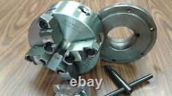 6 4-JAW SELF-CENTERING LATHE CHUCK w. Top & bottom jaws w. L0 adapter-new