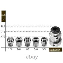 7PCS Woodworking Lathe Wood Spinning 1/4 3/8 1/2 5/8 3/4 Spring Collet Chuck