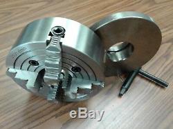 8 4-JAW LATHE CHUCK w. Independent jaws w. L0 adapter semi-finish#0804F0-NEW