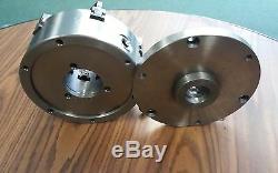 8 6-JAW SELF-CENTERING LATHE CHUCK w. Top&bottom jaws, w. 1-1/2-8 adapter-new