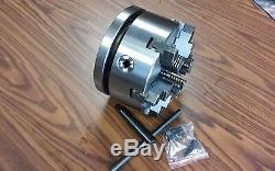 8 6-JAW SELF-CENTERING LATHE CHUCK w. Top&bottom jaws, w. 2-1/4-8 adapter-new