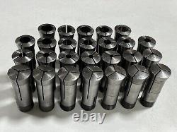 8w Wade 26pc Collet Lot Hardinge 8wn Round Smooth Lathe Chuck Set 1/16 1/8 1/2