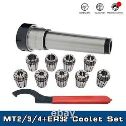9Pcs Collet Set ER Morse Taper Holder Wrench Durable CNC Milling Lathe Tools