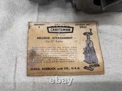 Atlas Craftsman 12 Metal lathe Milling Attachment 10-501 draw bar collet chuck