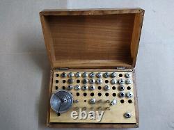 Boley Watchmakers Lathe 8 mm Collet set with Wooden Box Clock watch Tool Germany