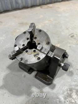 Buck lathe Chuck 4 On Kalamazoo Industries A1 5c Collet Indexing Angle Plate
