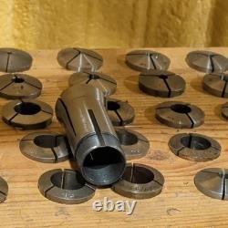 Cnc LATHE A2-5 SPINDLE NOSE 5C COLLET CHUCK WITH LARGE LOT OF HARDINGE 5C COLLET