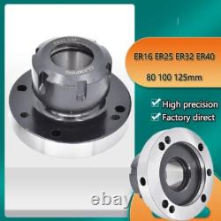 ER16 ER25 ER32 ER40 Lathe Chuck Mini Spindle 80-100mm Collet Flange CNC Fixture