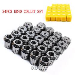 ER40 Collet Set 24PCs Spring Collets Chuck 1/8-1'' FITS CNC Milling Lathe Tools