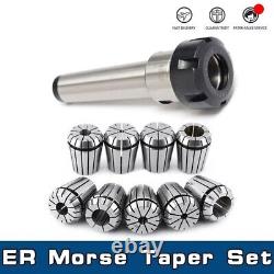 ER Morse Taper Set 9Pcs Spring Collets Holder Durable CNC Milling Lathe Tools