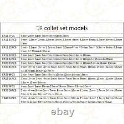 ER Spring Collet Chuck Set Durable Lathe Mill CNC Engraving Machine Tool 0.005mm
