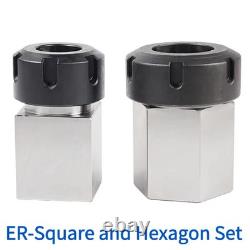 ER Square Hex Collet Block ER25 ER32 ER40 Chuck Holder CNC Lathe Engraving Tool
