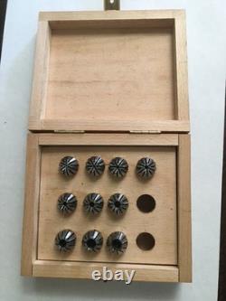 Emco Austria Unimat DB/SL Lathe E-16 collet chuck + 10 Collets 1/32 2/32 etc