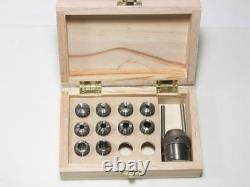 Emco ES-16 Collet Chuck M14 x 1 Thread Mount, and 10 ER-16 Collets, with Box