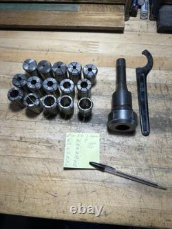 Enco r8 Collet Chuck, Wrench And 15 Collets 1/8to 1 Came Off A Bridgeport Mill
