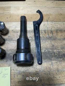 Enco r8 Collet Chuck, Wrench And 15 Collets 1/8to 1 Came Off A Bridgeport Mill