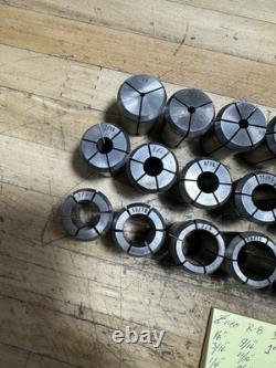Enco r8 Collet Chuck, Wrench And 15 Collets 1/8to 1 Came Off A Bridgeport Mill