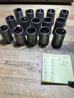 Enco r8 Collet Chuck, Wrench And 15 Collets 1/8to 1 Came Off A Bridgeport Mill