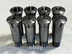 Hardinge 6k Lathe 8pc Round Collet Lot Set Chuck 10k South Bend 1/16 1/8 1/4 3/8