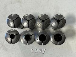 Hardinge 6k Lathe 8pc Round Collet Lot Set Chuck 10k South Bend 1/16 1/8 1/4 3/8