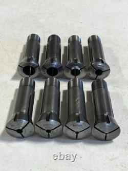 Hardinge 6k Lathe 8pc Round Collet Lot Set Chuck 10k South Bend 1/16 1/8 1/4 3/8