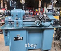 Hardinge HLV toolroom lathe with 3, jaw chucks, collets