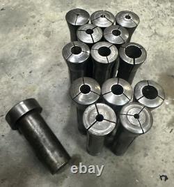 Hendey Metal Lathe 12 14 16 no. 2 Collets with Nose Cone Machinist Tool Lot