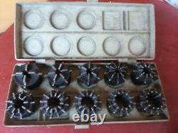 Jacobs 50 Rubber-Flex Chuck + SET OF 500 COLLETS 2 1/4 8 South Bend Clausing