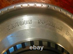 Jacobs Collet Chuck on 2 1/4 X 8 lathe mount plate for flexible rubber collets