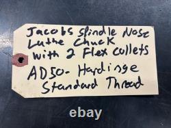 Jacobs Rubber Flex Collet Spindle Lathe Chuck HARDINGE AD50 Mount 91-Fl
