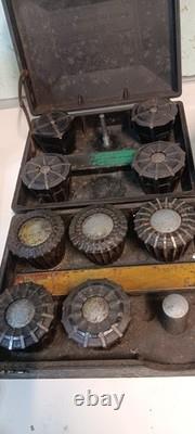 Jacobs Rubberflex collet chuck D1-6 91-C6 mount with 2 Boxes Collets (Not Full)