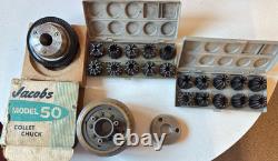 Jacobs Spindle Nose Lathe Chuck Parts Model 50 & Rubber Flex Collets Model 500