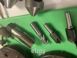 LOT 55+ Machinist Tool Lot Lathe Turn Bits, countersinks, collet chucks, $2000+