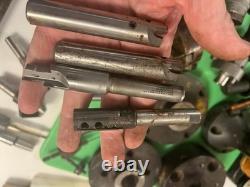 LOT 55+ Machinist Tool Lot Lathe Turn Bits, countersinks, collet chucks, $2000+