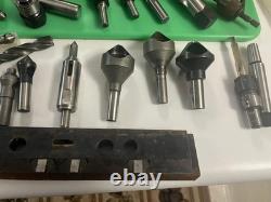 LOT 55+ Machinist Tool Lot Lathe Turn Bits, countersinks, collet chucks, $2000+