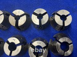 Levermatic 1 1/2 x 8 Collet Closer and Collets 17 Collets 1/8 to 1 Logan