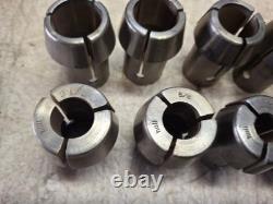 Metal Lathe Hall Mfg Co. Collets 15/16 Thru 1/4 Lot Of 11 Bore 1 Od 1.1