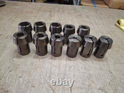 Metal Lathe Hall Mfg Co. Collets 15/16 Thru 1/4 Lot Of 11 Bore 1 Od 1.1