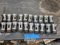 Monarch CBB Lathe Collet Closer Lever Nose with Complete Set of Collets