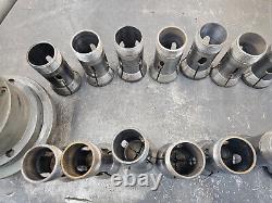 Monarch CBB Lathe Collet Closer Lever Nose with Complete Set of Collets