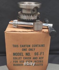 NEW Jacobs 96F-1 Flex Collet Lathe Chuck withKey, & Jacobs Rubber Flex Collet Sets