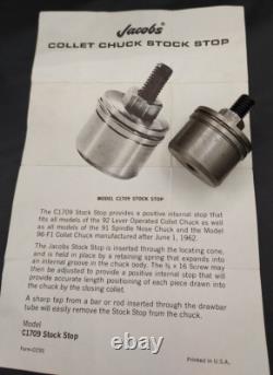NEW Jacobs 96F-1 Flex Collet Lathe Chuck withKey, & Jacobs Rubber Flex Collet Sets