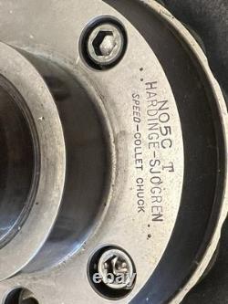 NICE RARE HARDINGE SJOGREN No. 5C T THREADED NOSE SPEED CHUCK LATHE