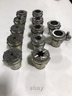 Pratt Burnerd Multisize Collet Set EC2 EC13 Lathe Lot Metric Chuck Plug Stop