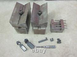 Precision Machinist Toolmaker Lathe Mill V Block & Tool Holder Lot Starrett +