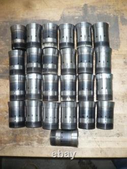 Sjogren 22J collet chuck, D1-6 spindle mount, lathe, (25) different sized collets